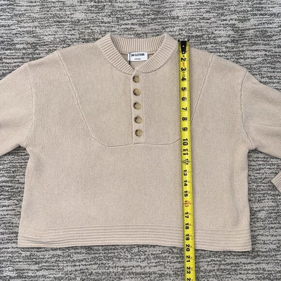 NWT LNA CLOTHING Baylee Henley Sweater Tan XS - Picture 8 of 13